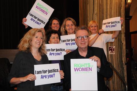 Tom Robinson with Rights for Women campaigners, Law Society Common Room, after London Legal Walk 2015